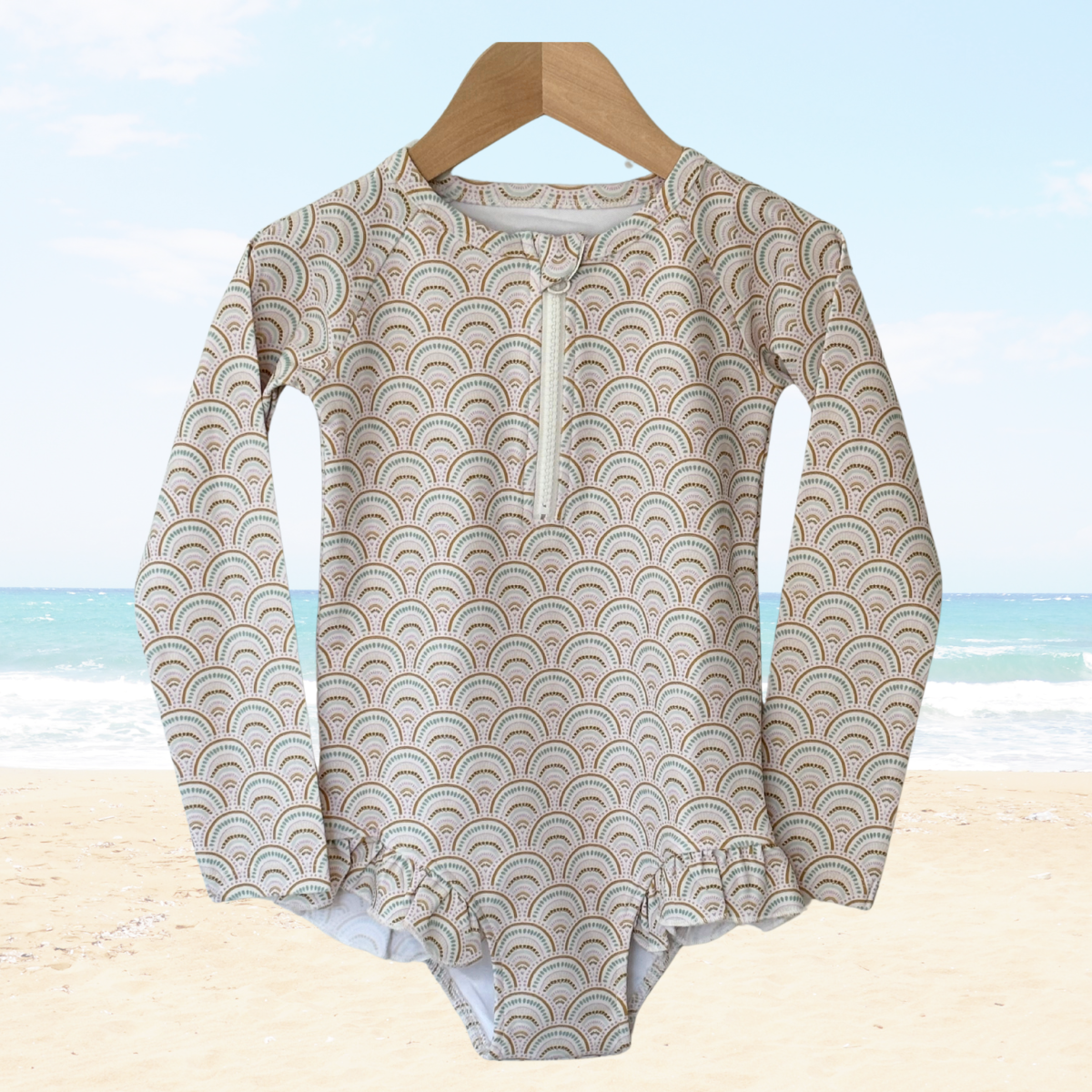 Boho Rainbows Long Sleeve Swimsuit