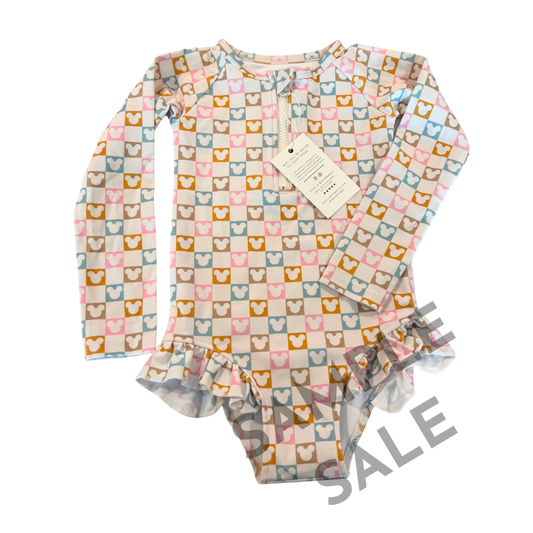 Magical Checkered Long Sleeved Swimsuit Size 3T