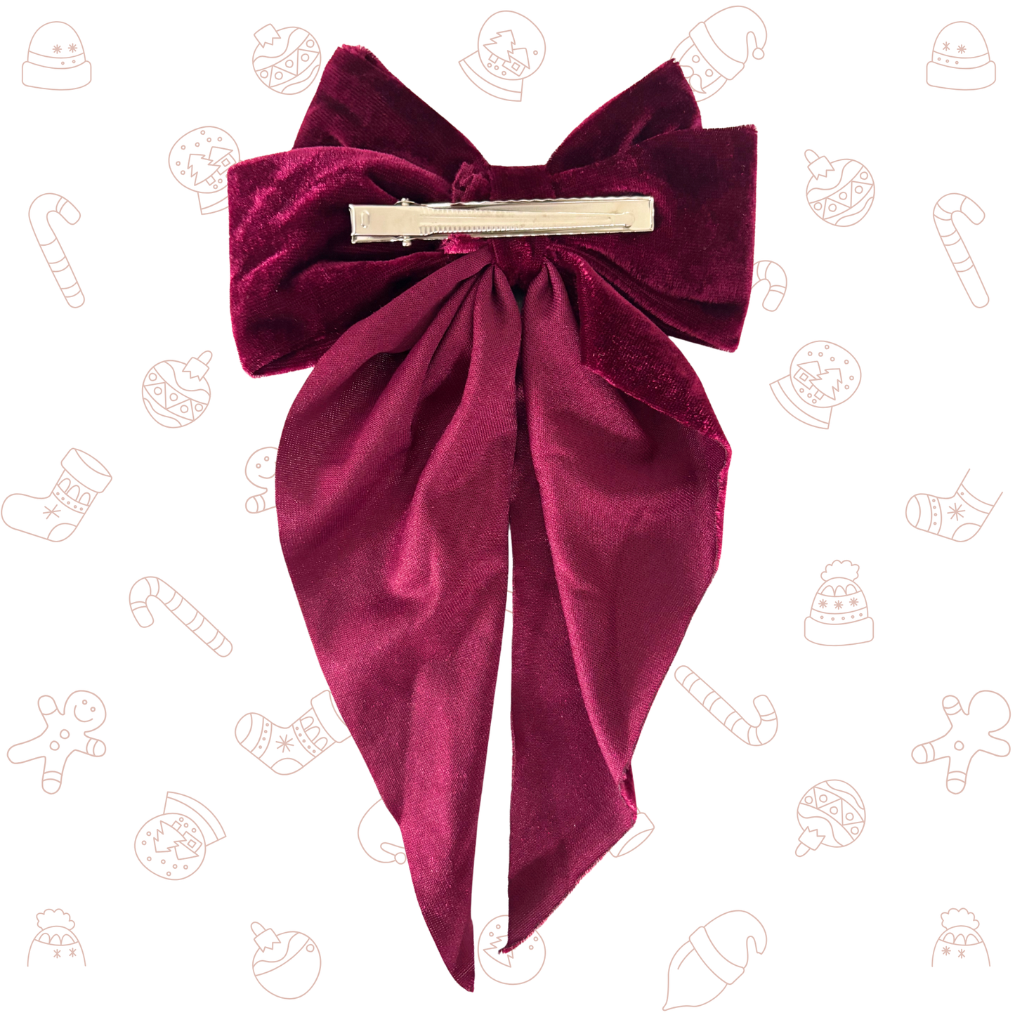 Long Velvet Alligator Clip Bow