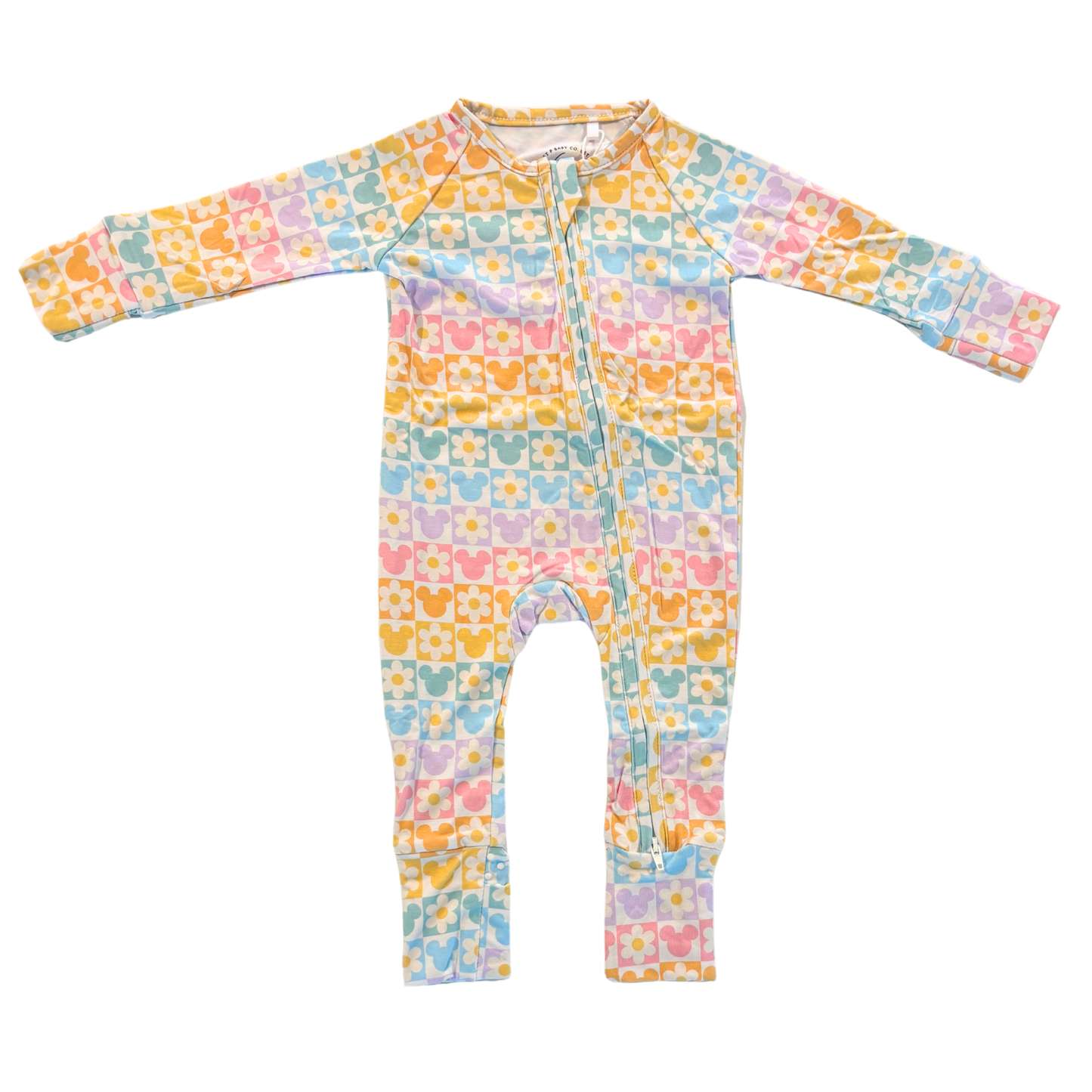 Pastel Park Checkered Zip Up Bamboo Pajamas