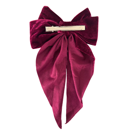 Long Velvet Alligator Clip Bow