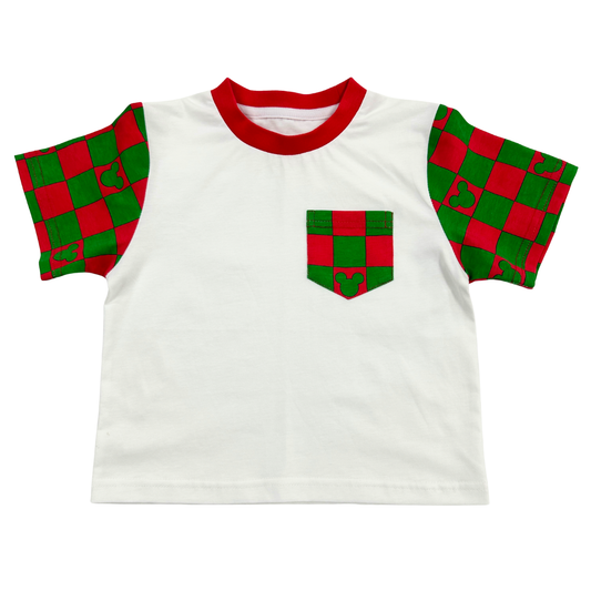 Merry Checkered Pocket Toddler & Kids T Shirt