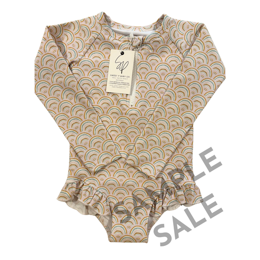 Boho Rainbows Long Sleeved Swimsuit Size 4T