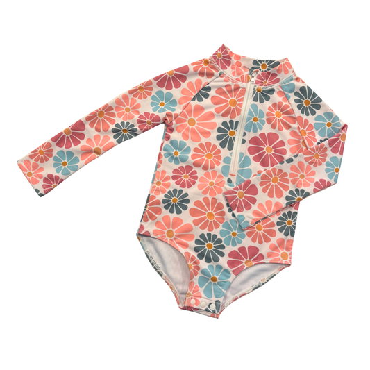 Boho Bloom Long Sleeve Swimsuit