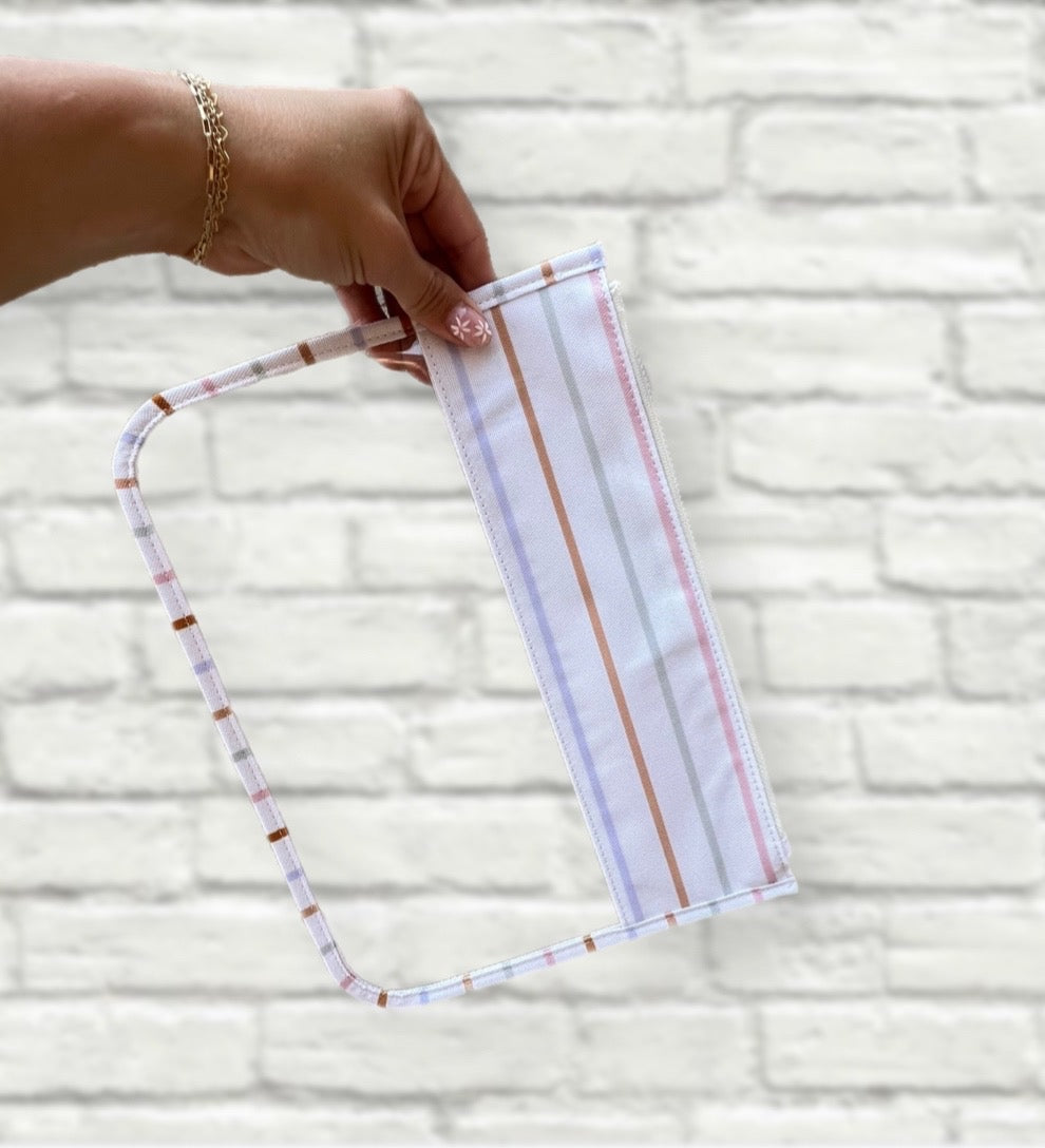 Back To School Stripes Clear Pouch