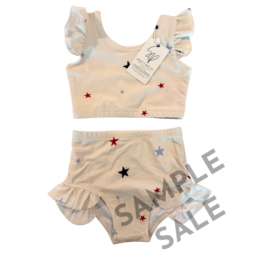 Little Fireworks Flutter Bikini Size 3T