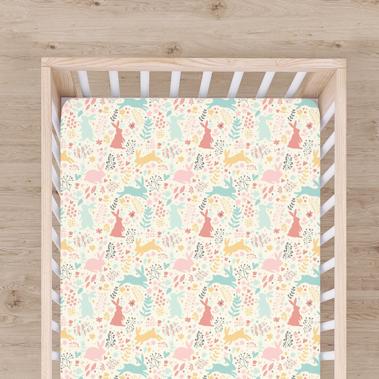 Bunny Snuggles Bamboo Crib Sheet
