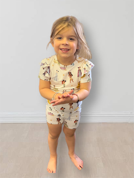 Princess Magic Kids Shortie Ruffle Bamboo Set