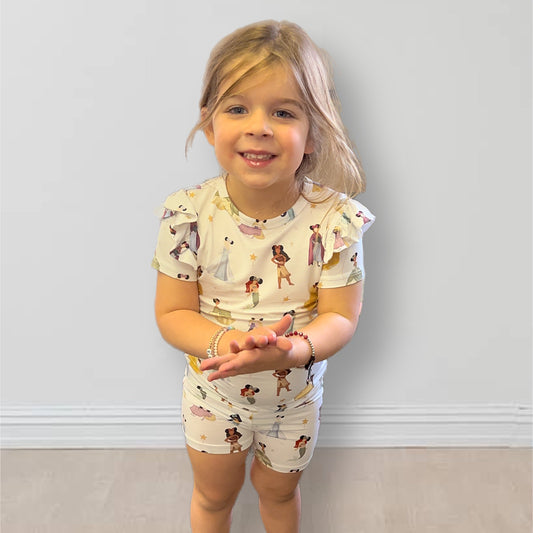 Princess Magic Kids Shortie Ruffle Bamboo Set
