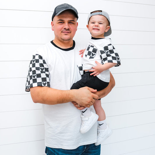Black Checkered Pocket Toddler & Kids T Shirt