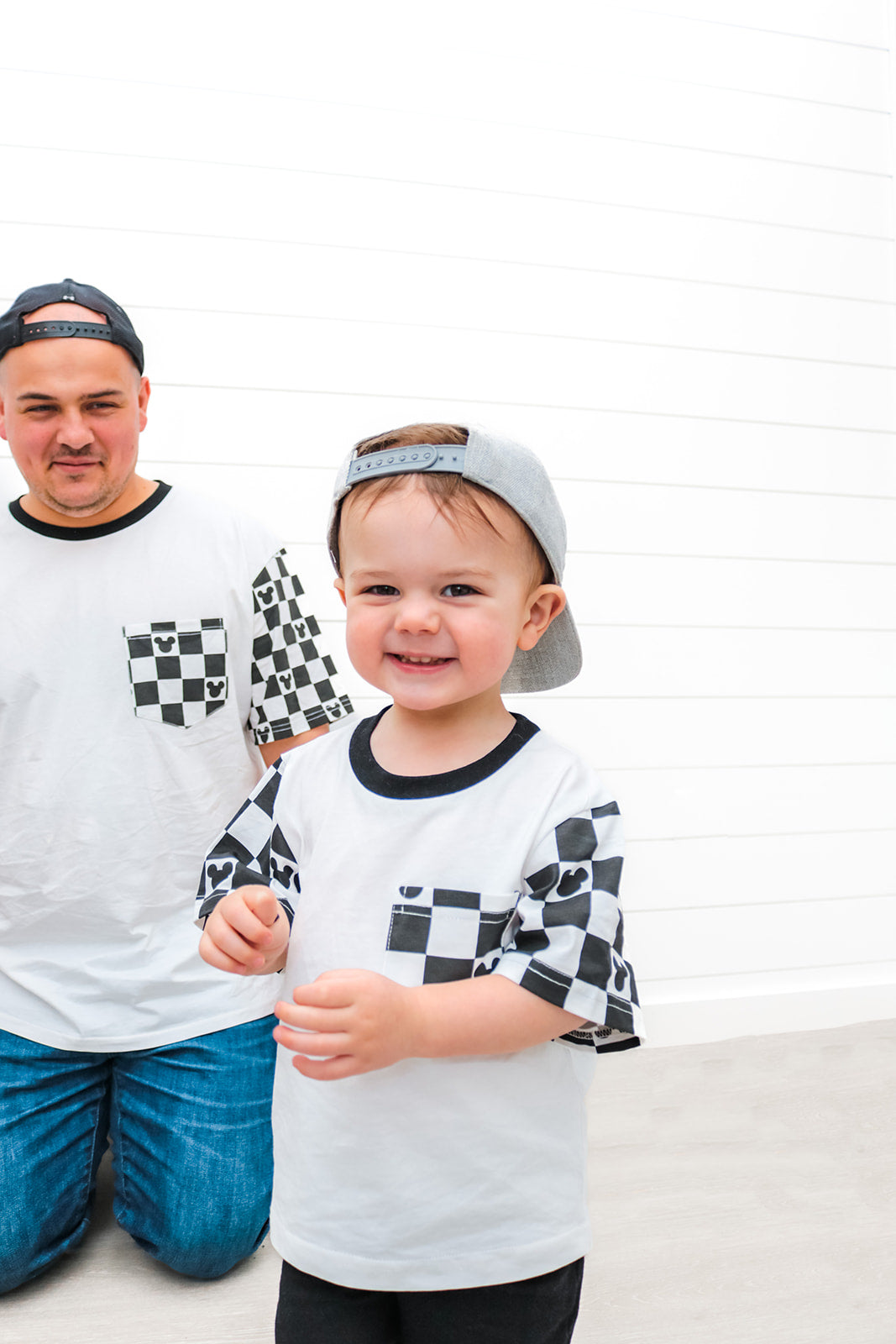 Black Checkered Magic Adult Pocket Tee