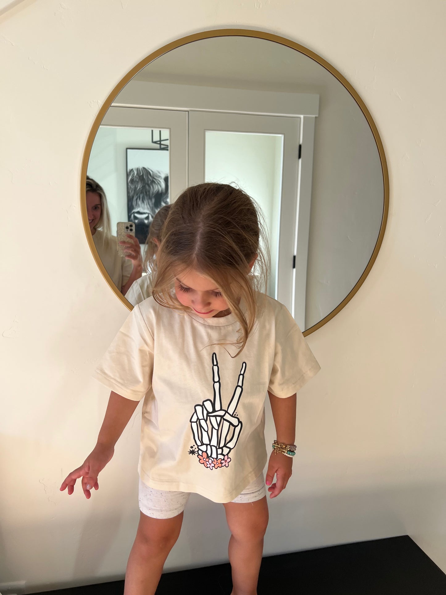 Peace Skelly Toddler & Kids T Shirt