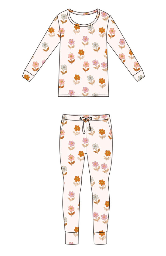 Women's Two Piece Spring Flowers Bamboo Jammies