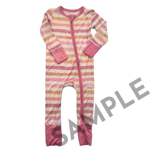 Watercolor Stripes Size 6-12 Mo.