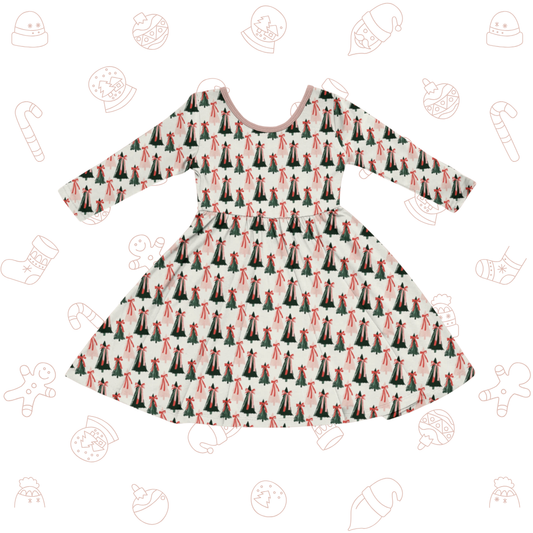 Peppermint Pines Long Sleeve Twirl Dress PRE-ORDER
