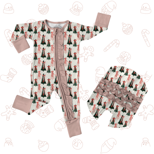 Peppermint Pines Zippy Ruffled Romper PRE-ORDER