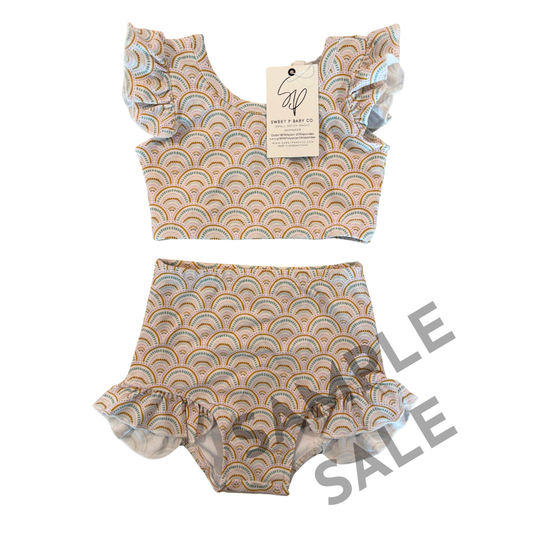 Boho Rainbows Flutter Bikini Size 2T