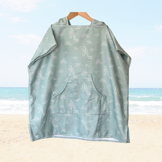 Sage Surfer Toddler & Kids Hooded Towel Pool Poncho