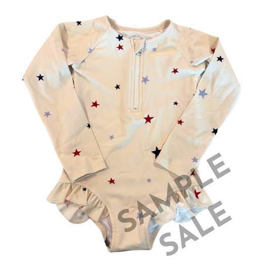 Little Fireworks Long Sleeved Swim Suit Size 4T
