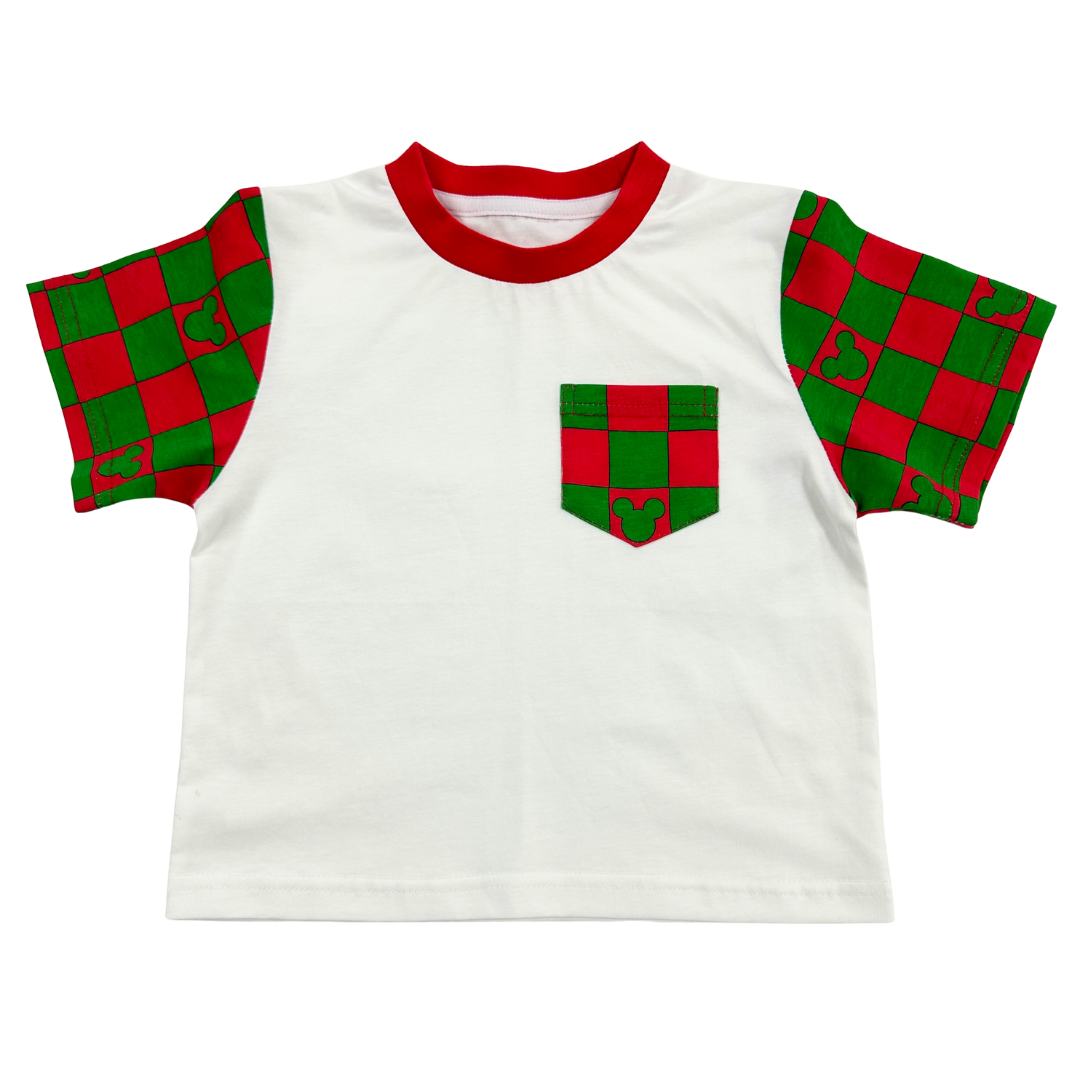 Merry Checkered Pocket Toddler & Kids T Shirt