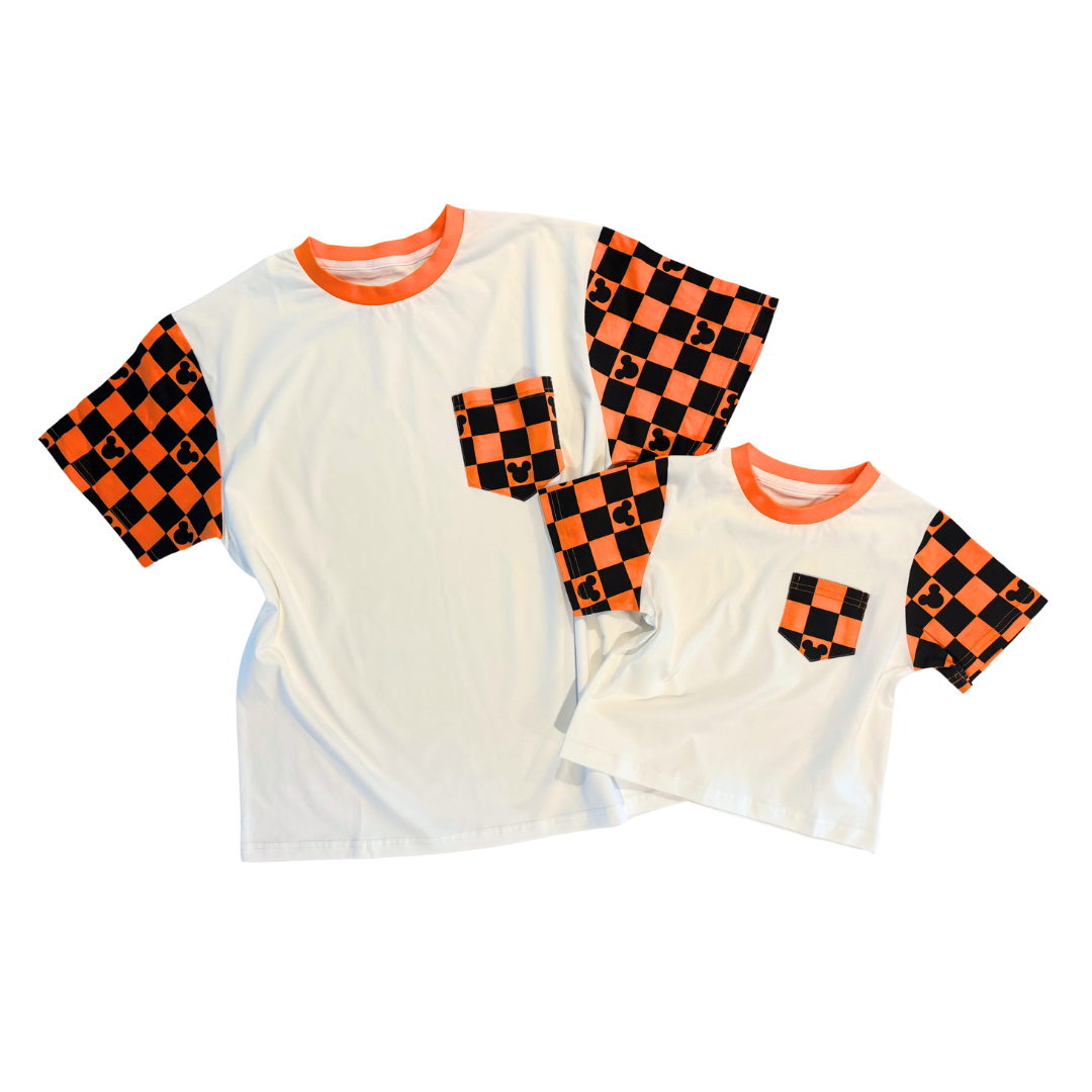 Spooky Checkered Pocket Toddler & Kids T Shirt