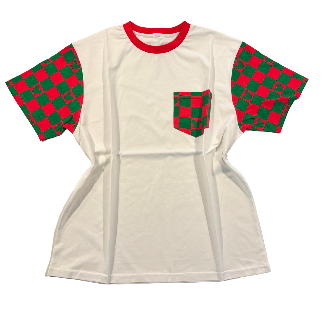 Merry Checkered Magic Adult Pocket Tee