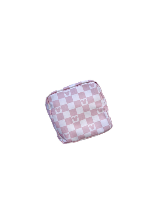 Pink Checkered Magic Square Pouch