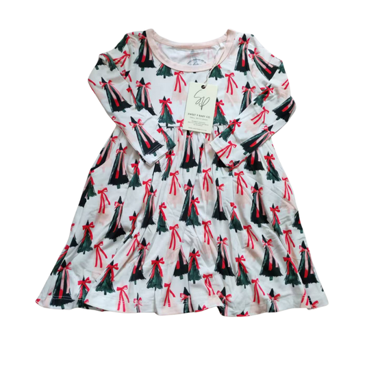 Peppermint Pines Long Sleeve Twirl Dress
