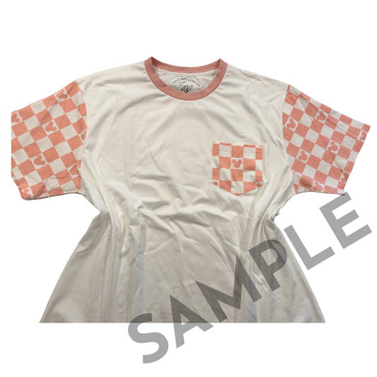 Pink Check Adult Tee Size XL