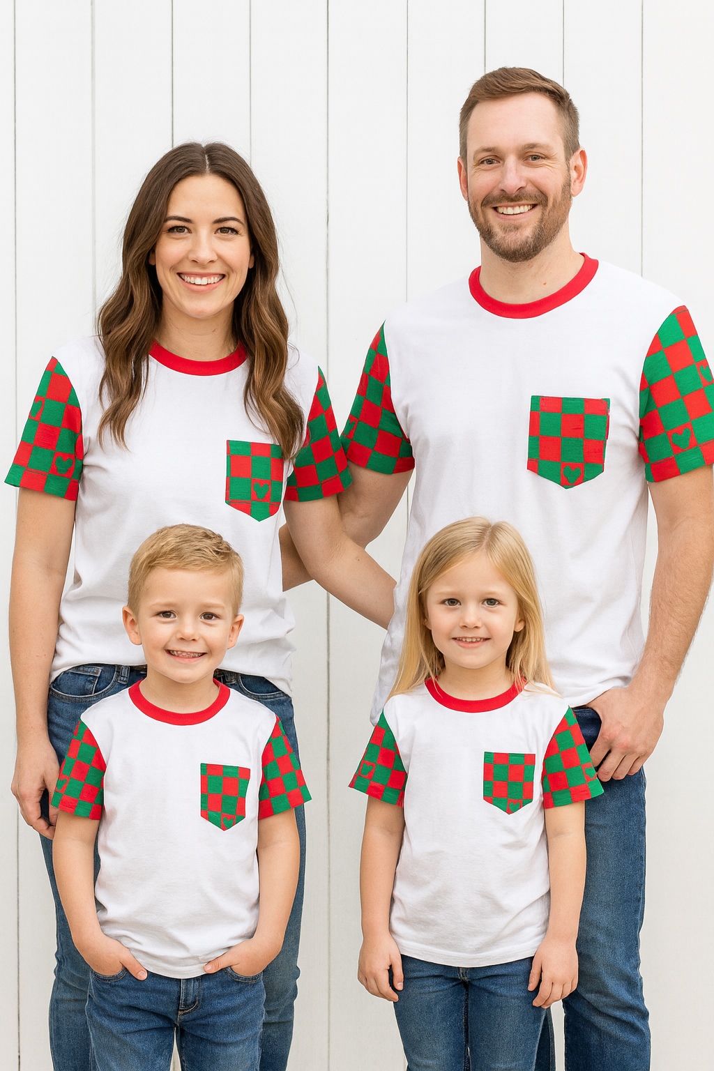 Merry Checkered Pocket Toddler & Kids T Shirt