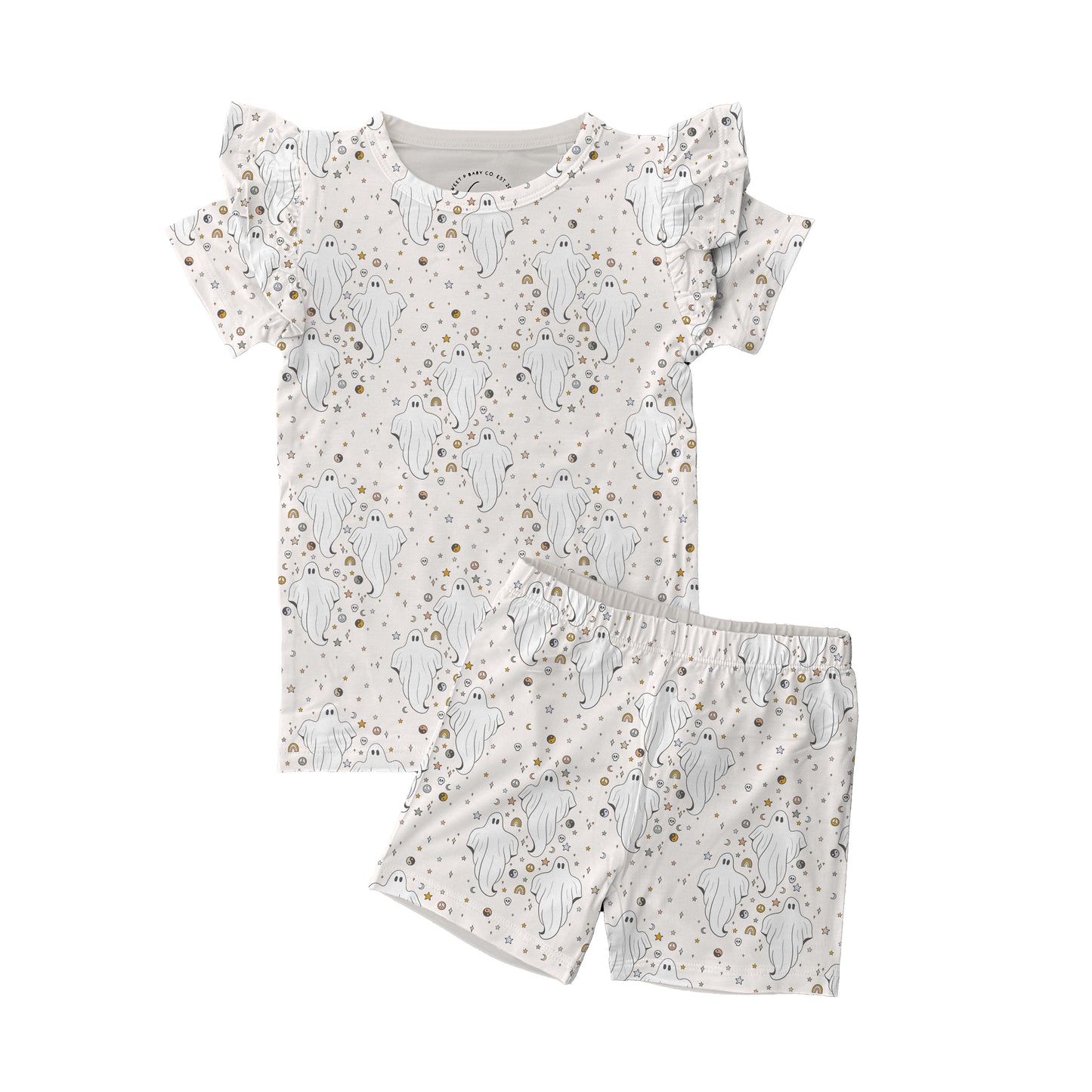 Ghost & Charms Toddler & Kids Ruffle Shorts Bamboo Set