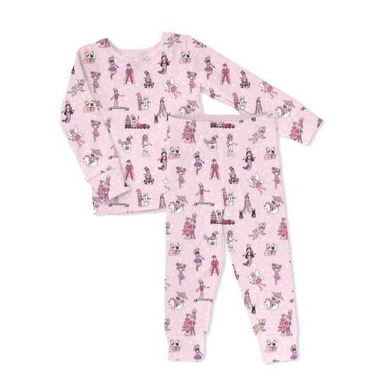 Pink Elfie Toddler & Kids 2-Piece Bamboo Pajamas