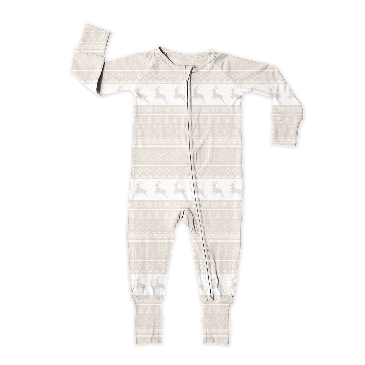 Traditional Christmas Zip-Up Bamboo Pajamas