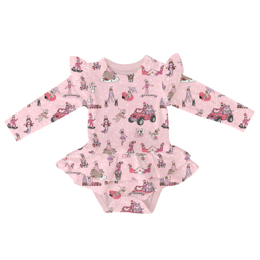 Pink Elfie Long Sleeve Baby Twirl Dress