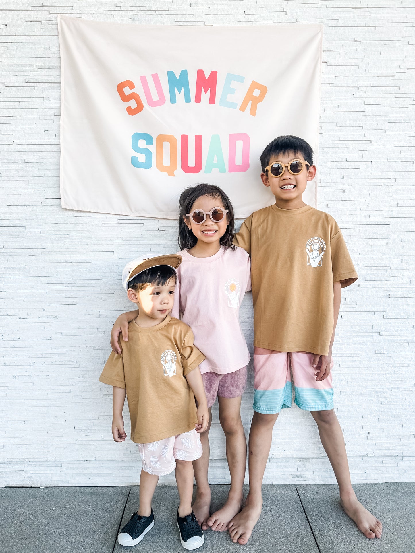 Mauve Send Good Waves Toddler & Kids T Shirt