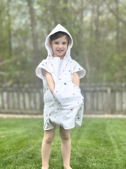 Little Fireworks Toddler & Kids Hooded Towel Pool Poncho