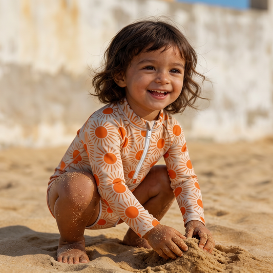 Golden Sunbeam Long Sleeve Swimsuit