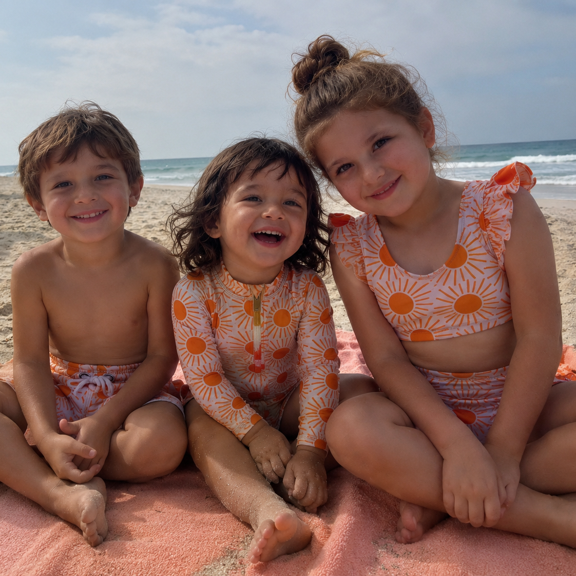 Golden Sunbeam Long Sleeve Swimsuit