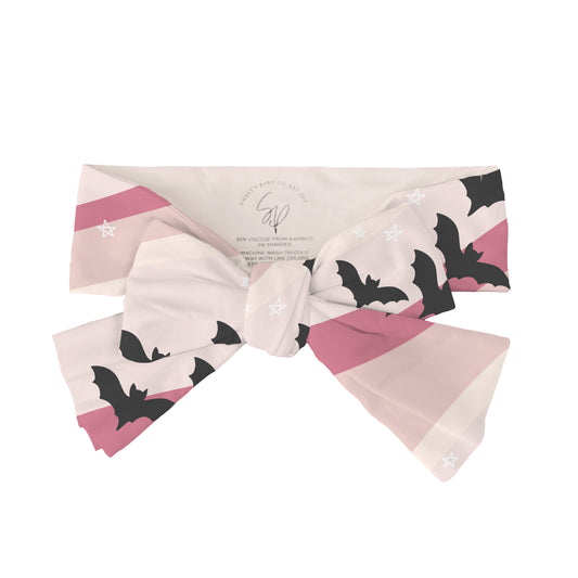 Mauve Bats Headband Bow
