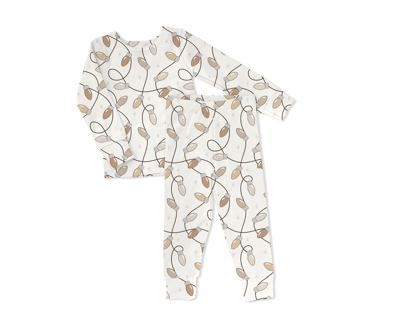 Neutral Lights Toddler & Kids 2-Piece Bamboo Pajamas