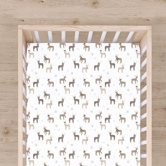 Reindeer Bamboo Crib Sheet