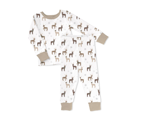 Reindeer Toddler & Kids 2-Piece Bamboo Pajamas