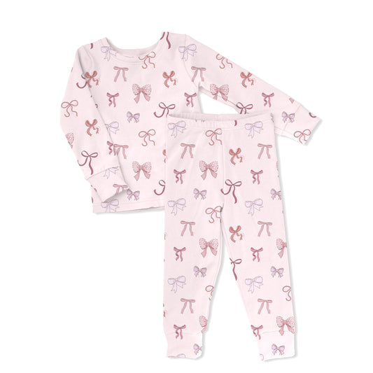 Pretty In Pink Bows 2-Piece Bamboo Pajamas