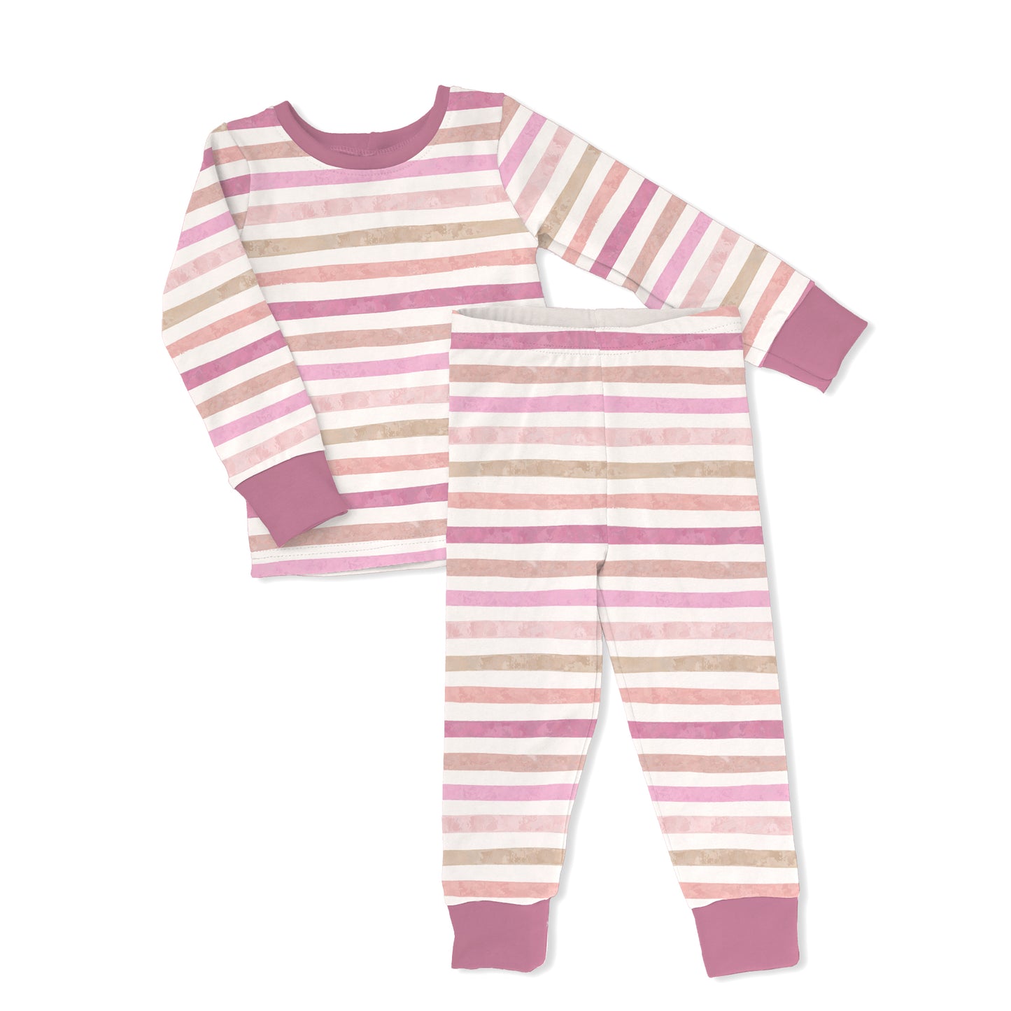 Watercolor Stripes 2-Piece Bamboo Pajamas