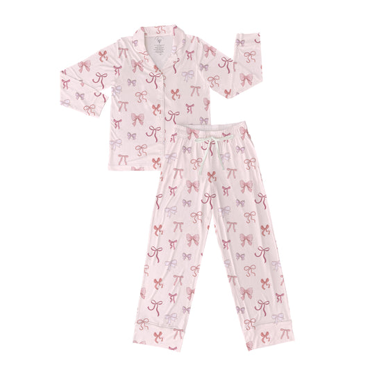 Pretty In Pink Bows Women's Bamboo Jammies - Ships first week of February!