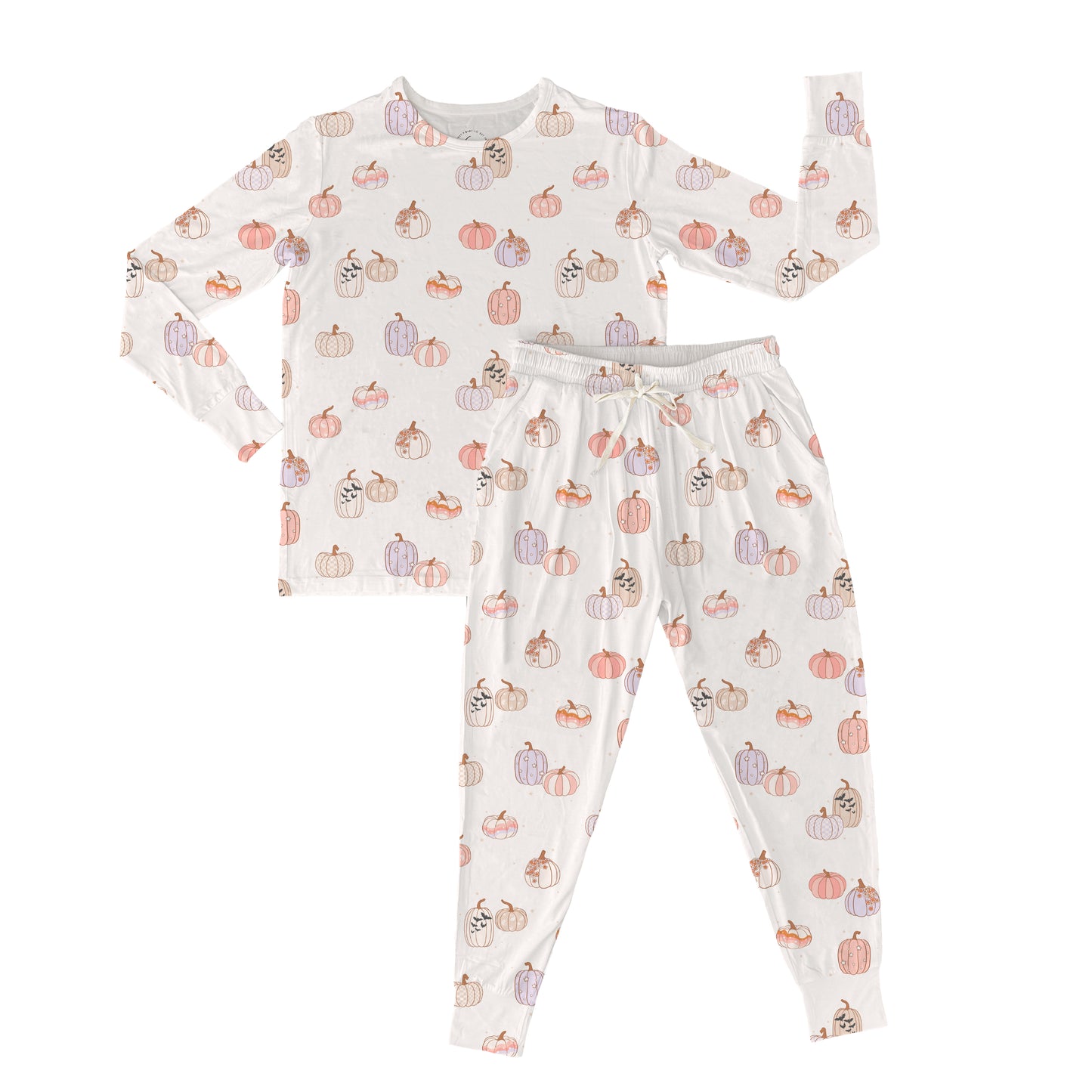 Women's Two Piece Pink Whimsy Pumpkins Bamboo Jammies