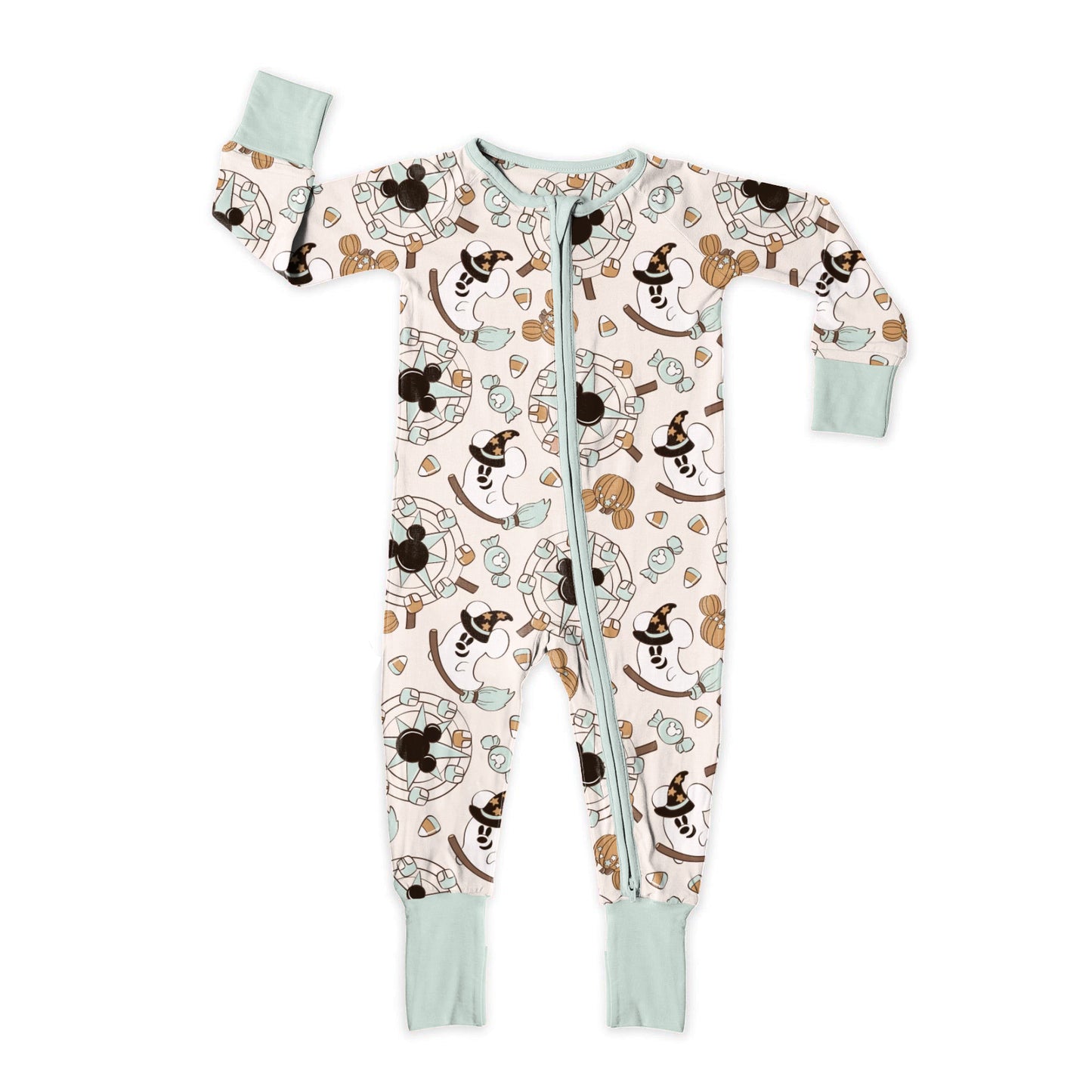 Blue Magical Tricks & Treats Zip Up Bamboo Pajamas