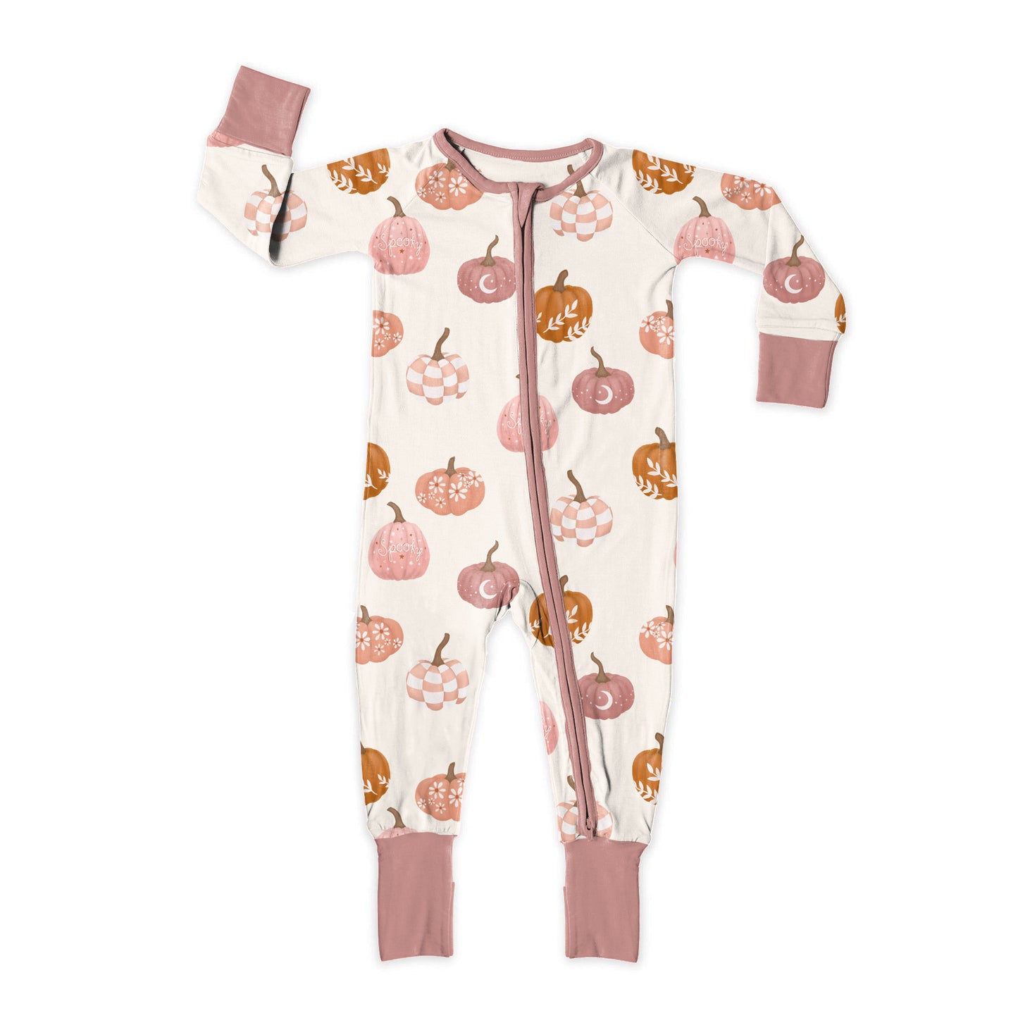 Painted Pumpkin Zip Up Bamboo Pajamas