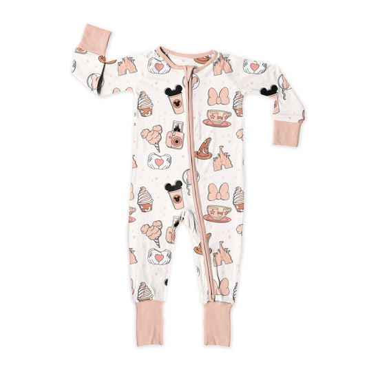 Pins & Treats Zip Up Bamboo Pajamas