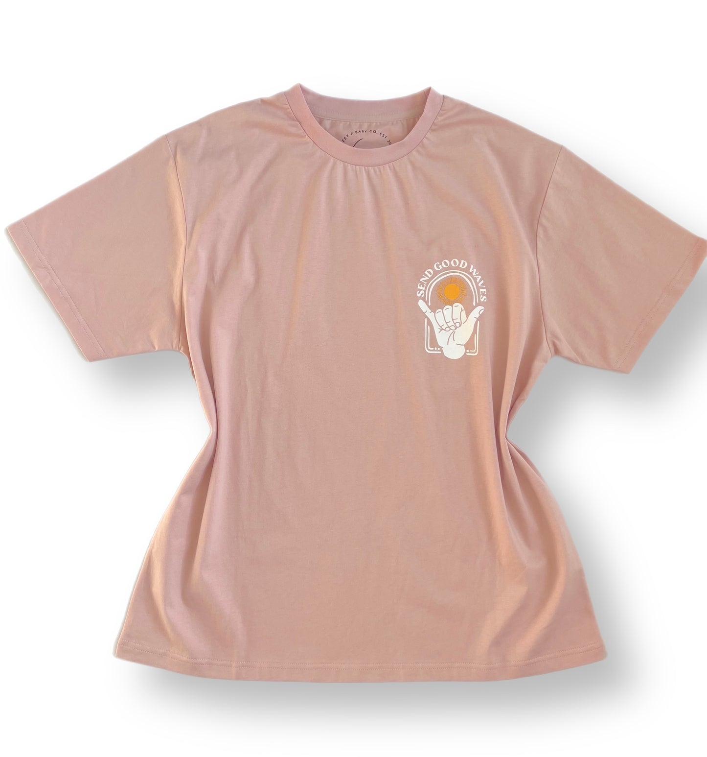 Mauve Send Good Waves Adult Tee